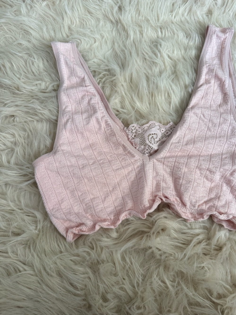 Anthropologie Pink Seamless Lace Bralette - Picture 7 of 9